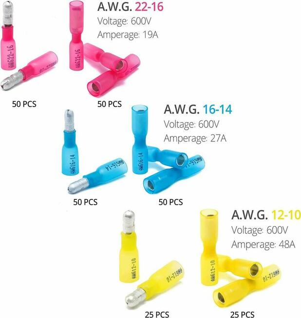 Konektory Elektryczne Złącza termokurczliwe Wirefy zaciski