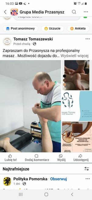 Terener tenisa ziemnego masażysta czekam na propozycje wspol