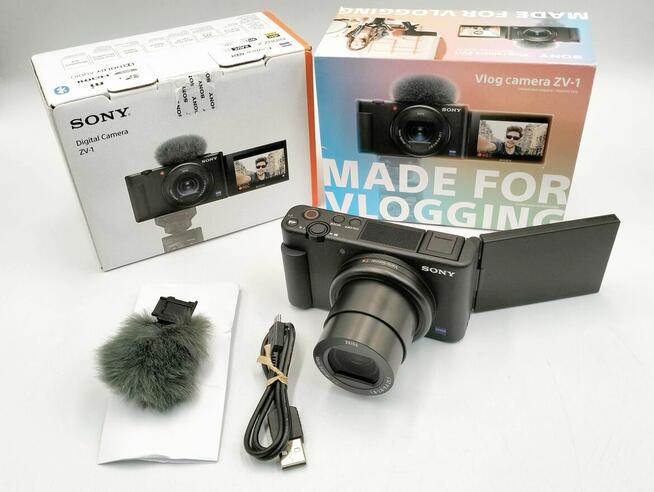 APARAT SONY ZV-1 CZARNY, 20.1MPIX, BIONZ X KOMPLET + GWARANC