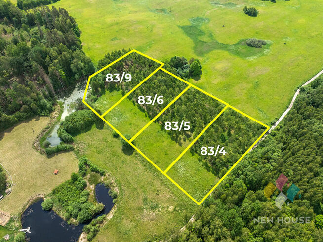 Działka w otoczeniu lasu, widok na staw