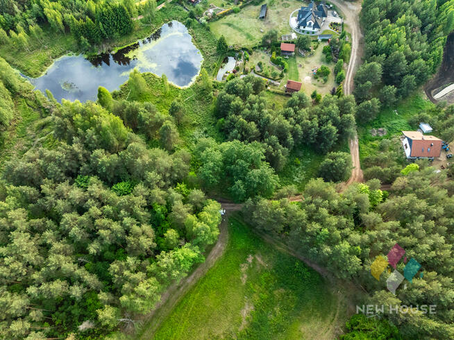 Działka w otoczeniu lasu, widok na staw