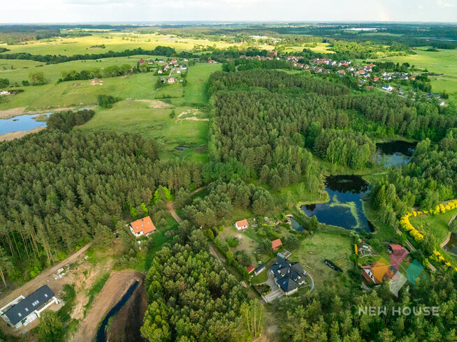 Działka w otoczeniu lasu, widok na staw