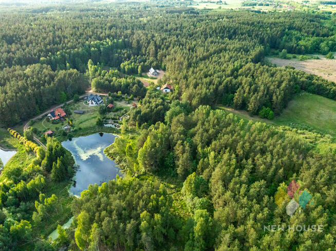 Działka w otoczeniu lasu, widok na staw