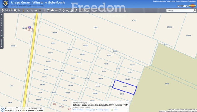 Działka 1685m2 przy lesie, Żółwia Błoć, Goleniów