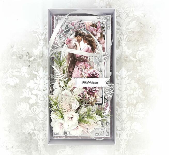 Pamiątka Ślubu. Młoda Para. Kartka 3D