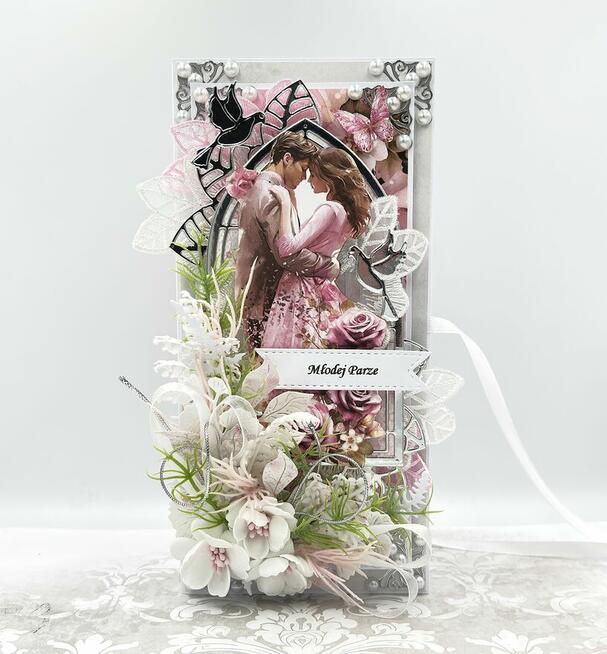 Pamiątka Ślubu. Młoda Para. Kartka 3D