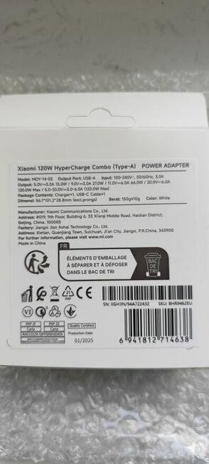 Ładowarka Xiaomi 120w orginalna