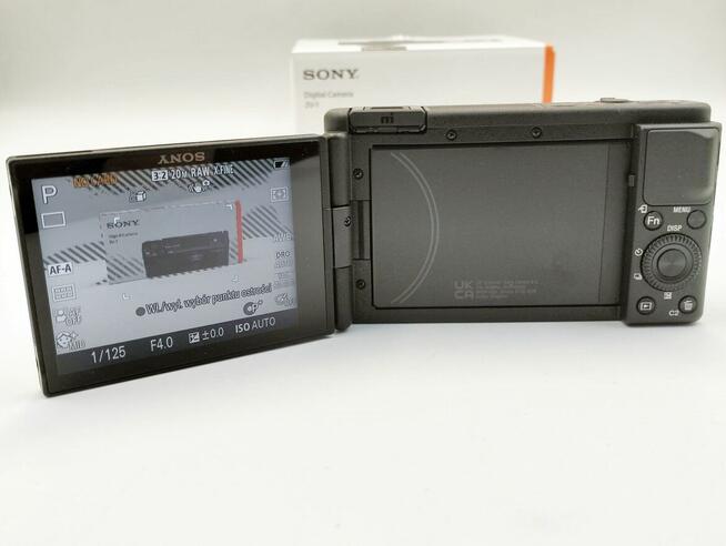 APARAT SONY ZV-1 CZARNY, 20.1MPIX, BIONZ X KOMPLET + GWARANC