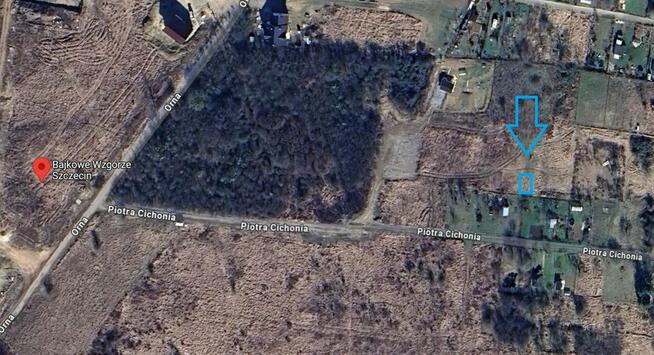 Działka ROD 500 m2 Sky&Water View Szczecin od ulicy Ornej