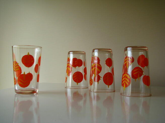 Szklanka jak u Babci do kompotu herbaty kubek szklany z nadr