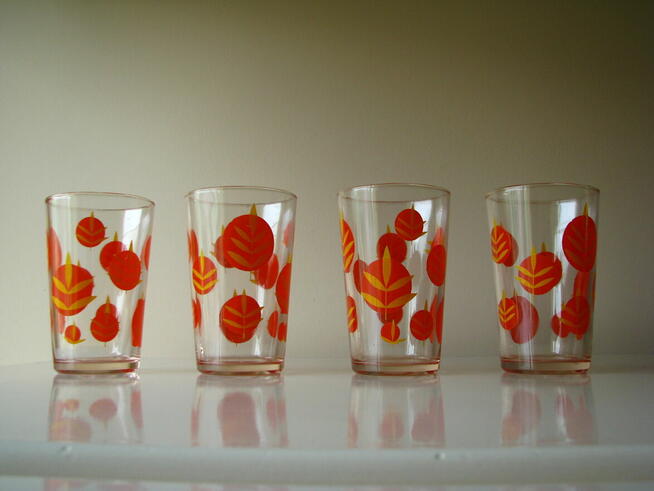 Szklanka jak u Babci do kompotu herbaty kubek szklany z nadr