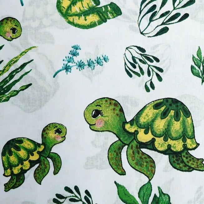 Bawełniana Poszewka Na Poduszkę – Żółwia Przygoda