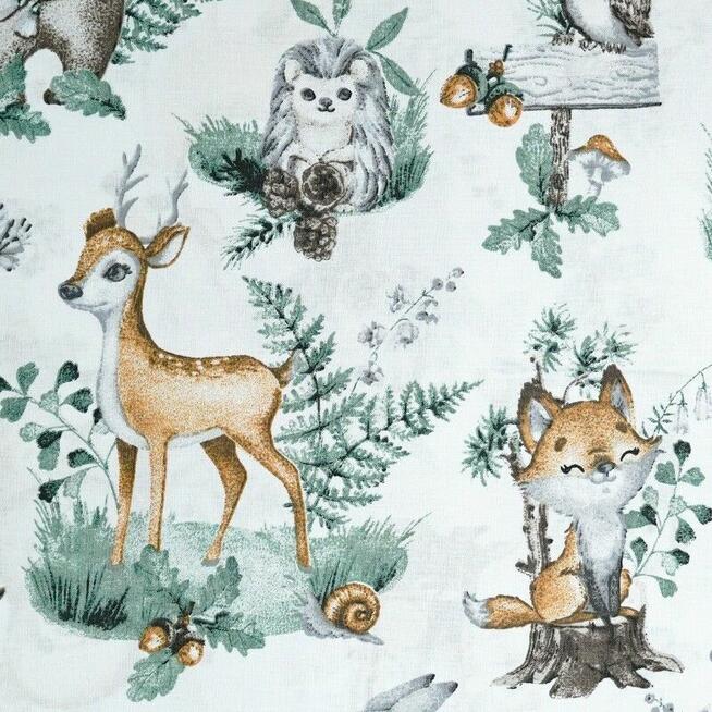 Bawełniana Poszewka Na Poduszkę – Zwierzęta z Magicznego Lasu