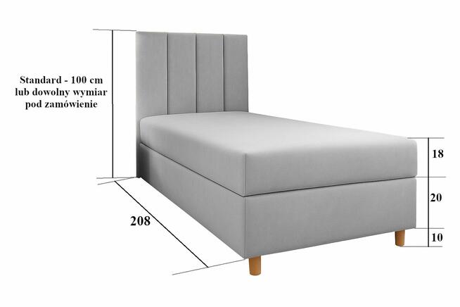 łóżko z pojemnikiem tapczan 70x200 MATERAC na sprężynach 1os