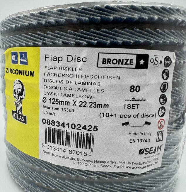 Lamelki P80, Dyski lamelkowe 125 x 22 P80 Atlas Bronze