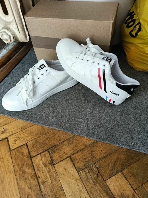 Skórzane Sneakersy Męskie Roz. 43 Wkładka 26cn