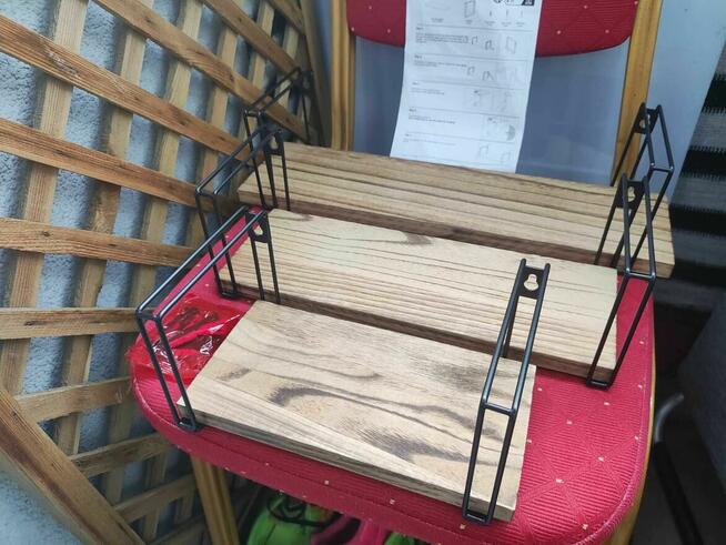 Półka ścienna drewniana drewna wiszące Pływające Loft Regał