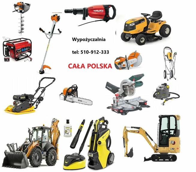 Wypożyczalnia maszyn budowlanych ogrodniczych Cała Polska