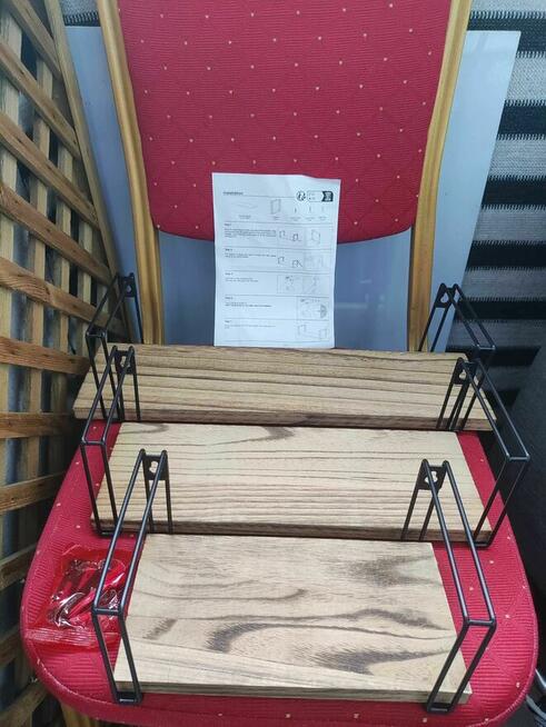 Półka ścienna drewniana drewna wiszące Pływające Loft Regał