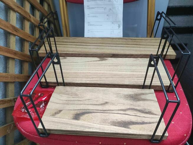 Półka ścienna drewniana drewna wiszące Pływające Loft Regał