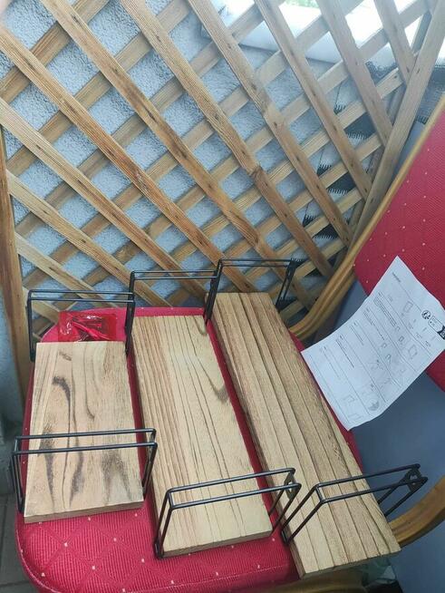 Półka ścienna drewniana drewna wiszące Pływające Loft Regał