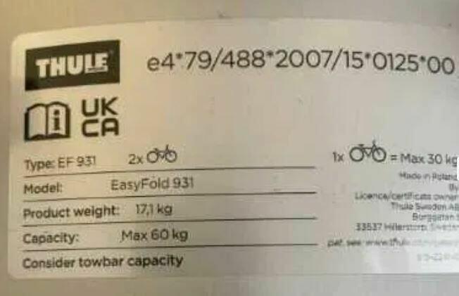 Bagażnik Rowerowy - Thule Easy Fold 931 składany/uchyln