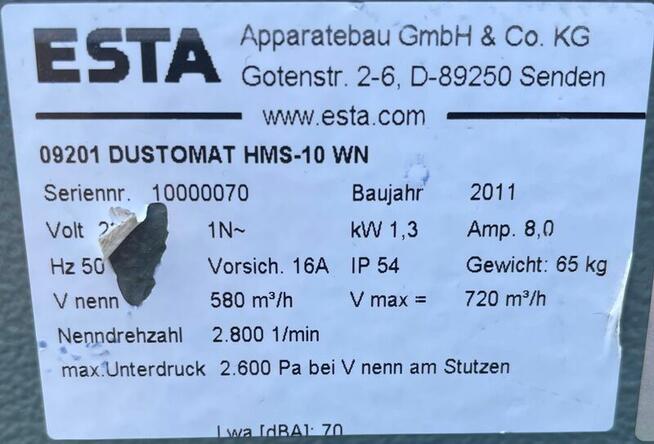 MOBILNY WYCIĄG ESTA DUSTOMAT