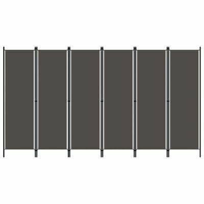 Parawan 6-panelowy, antracytowy, 300 x 180 cm vidaXL