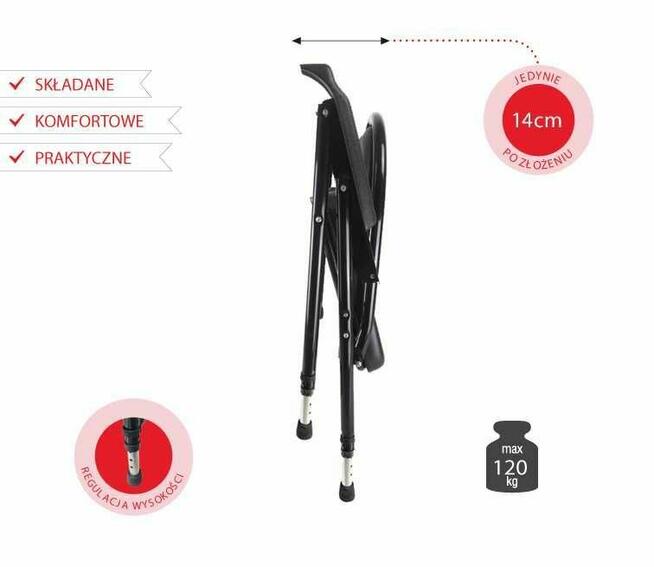 Krzesło toaletowe tapicerowane wodoodporne składane