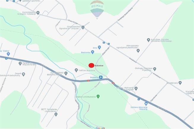 Bulowice nieruchomość usługowa przy DK52–7531m2