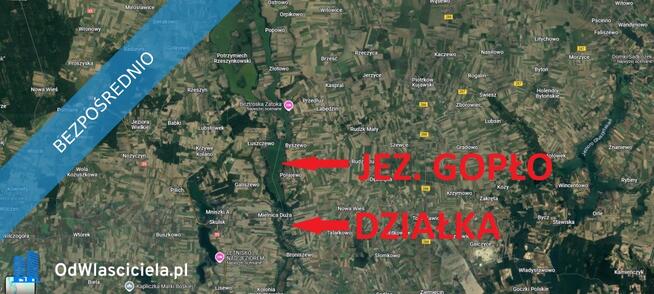 Działka rekreacyjna 1,6 ha nad jeziorem Gopło