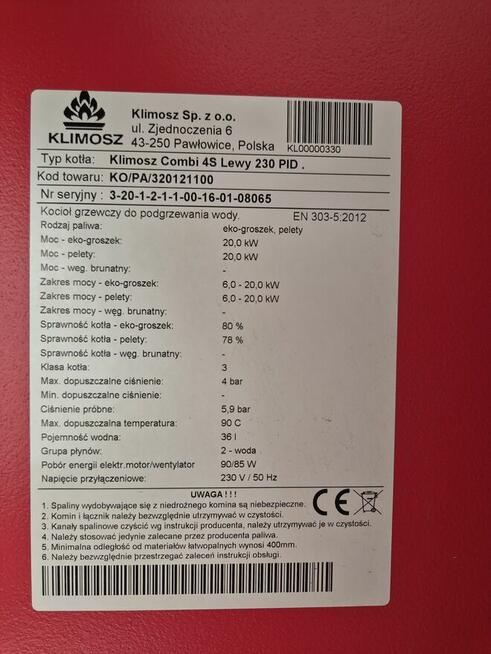 Piec na pelet, ekogroszek i drewno - KLIMOSZ 20 kW