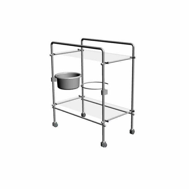 Stolik zabiegowy ze szklanymi półkami do przychodni gabinetu