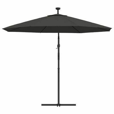 Parasol wiszący z LED i stalowym słupkiem, 300 cm vidaXL