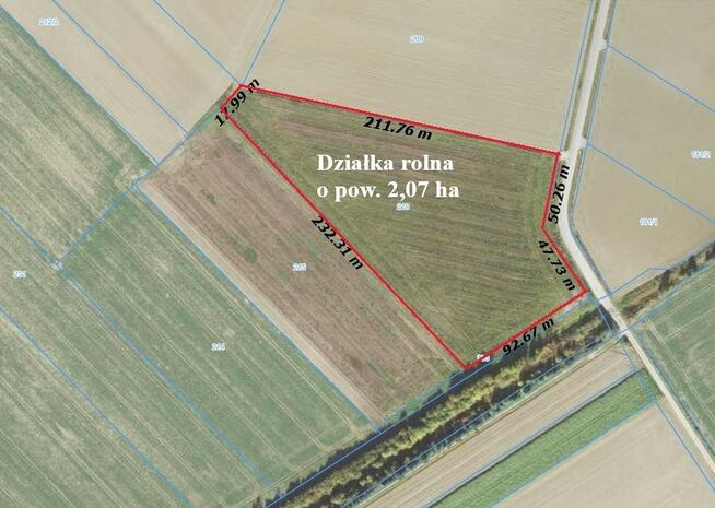 Atrakcyjna działka rolna 2,07 ha, Bukowa Śląska