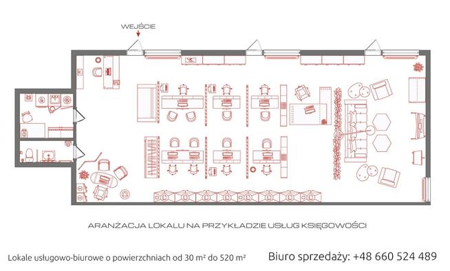 Lokal usługowo-biurowy, ostatni na parterze