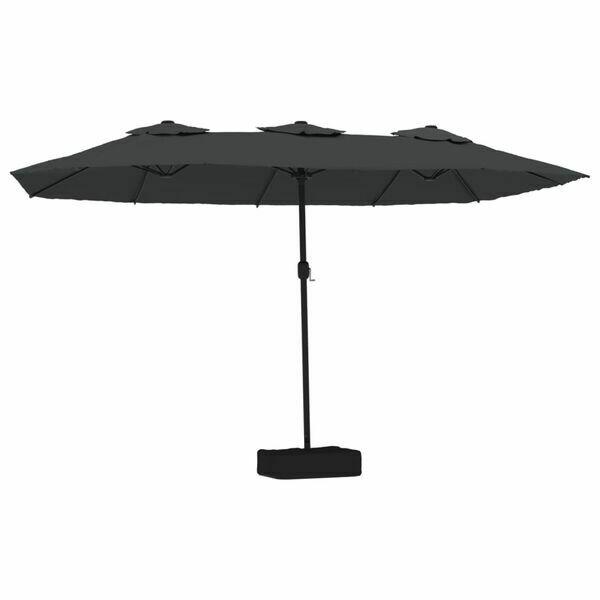 Podwójny parasol ogrodowy z LED, antracytowy vidaXL