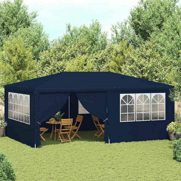 Namiot imprezowy ze ściankami, 4x6 m, niebieski vidaXL