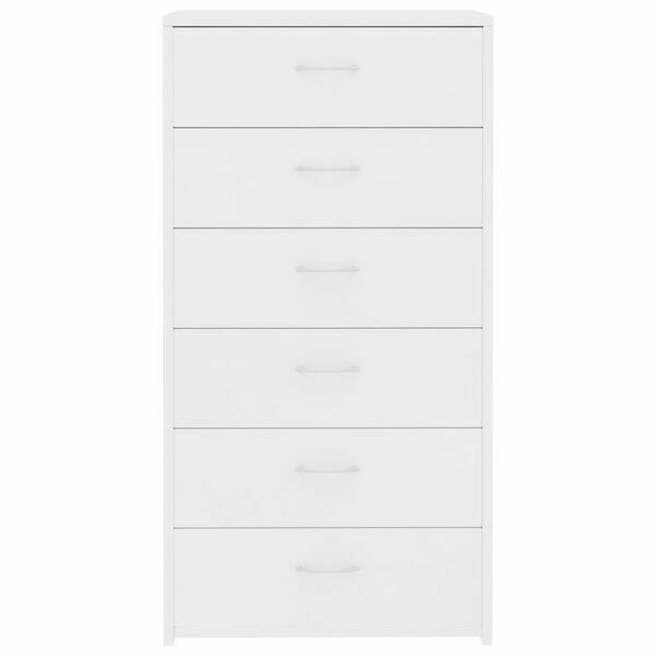 Komoda, 6 szuflad, biała, materiał drewnopochodny vidaXL
