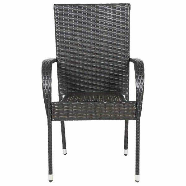 Sztaplowane krzesła ogrodowe, 4 szt., polirattan vidaXL