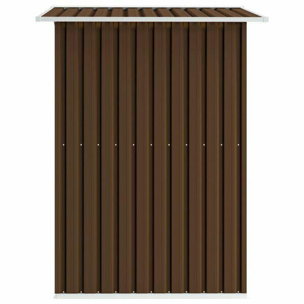 Szopa ogrodowa, brązowa, 204 x 132 x 186 cm, stalowa vidaXL