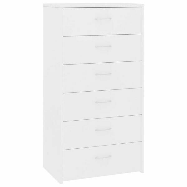 Komoda, 6 szuflad, biała, materiał drewnopochodny vidaXL