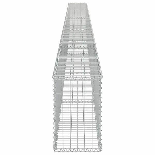 Ściana gabionowa z pokrywami, galwanizowana stal vidaXL