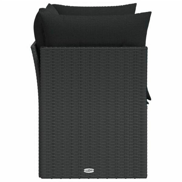 Sofa ogrodowa z poduszkami, 2-osobowa, czarna vidaXL