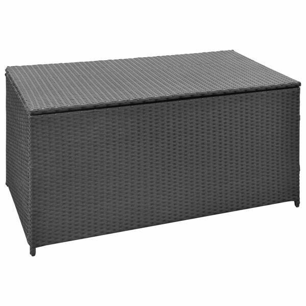 Skrzynia ogrodowa, czarna, 120 x 50 x 60cm, rattan PE vidaXL