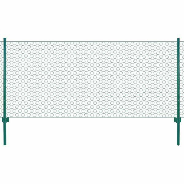 Siatka ogrodzeniowa ze słupkami, stal, 25 x 1 m vidaXL