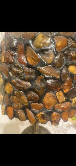 Bursztynowa witrażowa Lampka