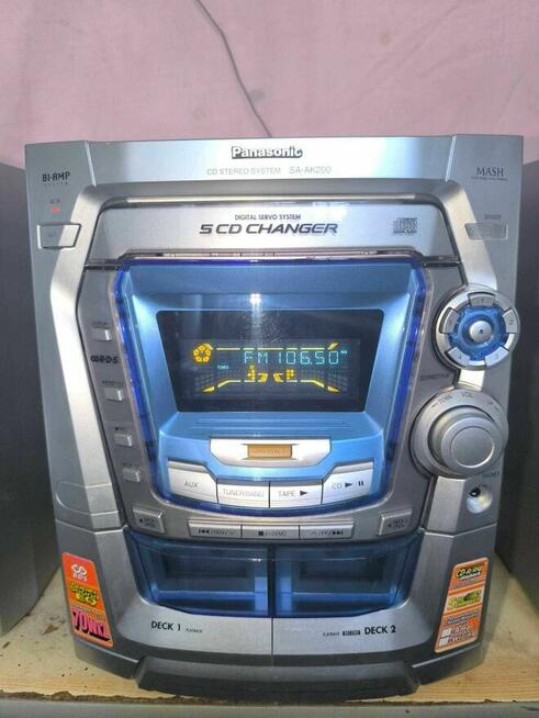 Wieża PANASONIC z głośnikami i pilotem cały komplet 5xCD