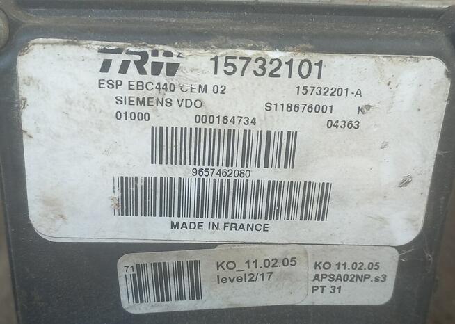 Moduł sterujący ABS ESP TRW 15732101 Peugeot 407 9657462080