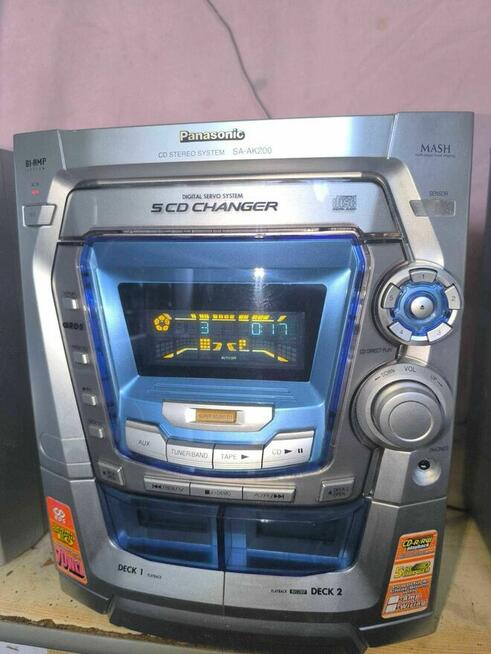 Wieża PANASONIC z głośnikami i pilotem cały komplet 5xCD